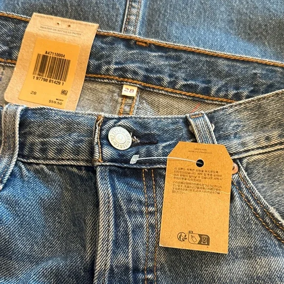 Blue Denim Midi Skirt Levi’s NWT with side slit - Picture 8 of 9